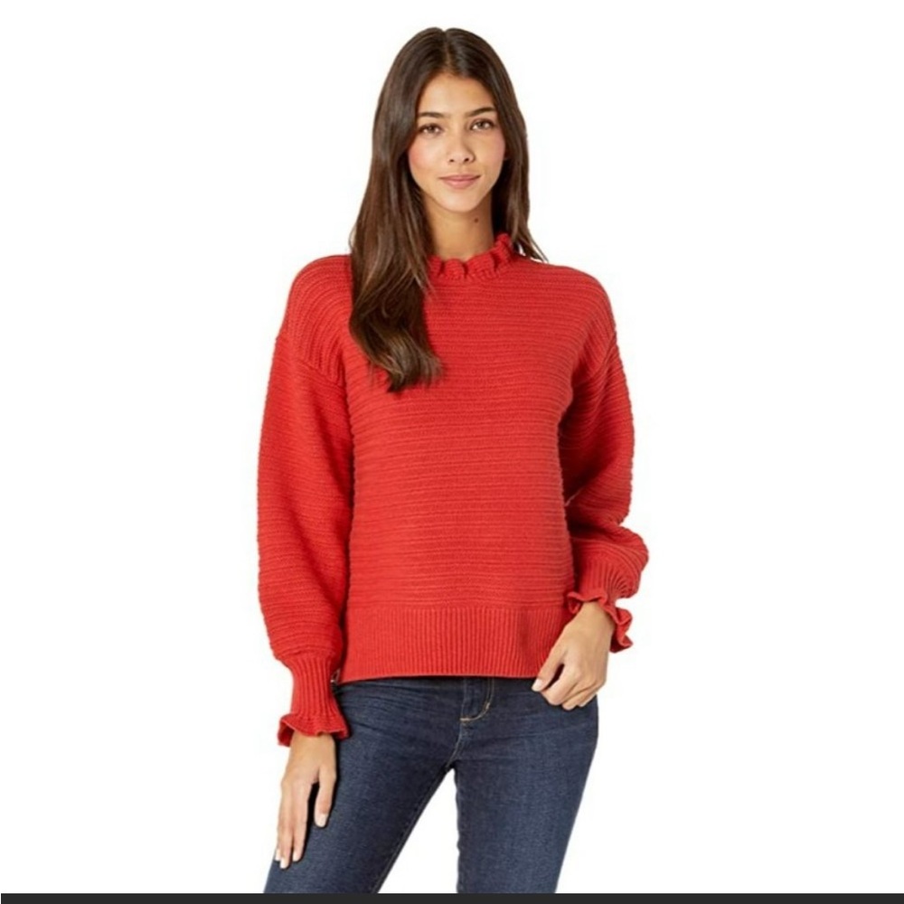Madewell ruffle red sweater